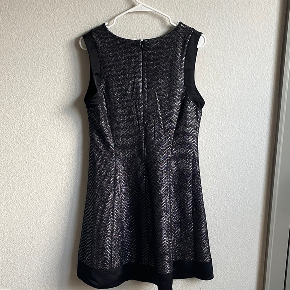 Roz & Ali Petite Shimmering Black Sleeveless Mini Dress - Picture 7 of 11